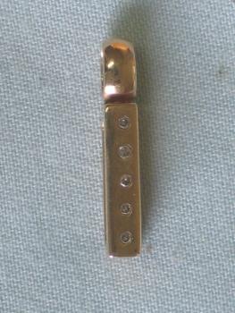 Anhänger aus 585er Gold mit 5 kleinen Diamanten, Gewicht: 1,9g