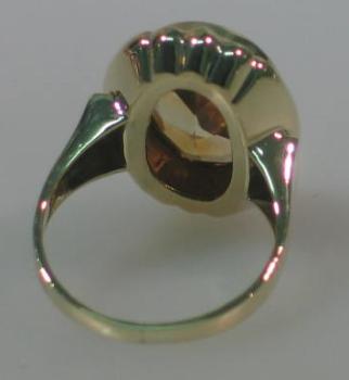 Citrin Edelsteinring mit 5.0 ct. aus 585er Gold, Größe 53, Gewicht: 5,6g