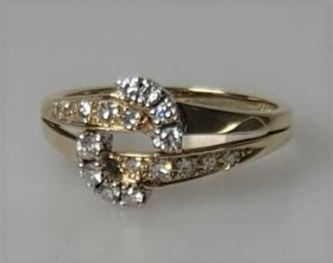 Preview: Eleganter Diamantring aus 585er Gold, Größe 56, Gewicht: 3,2g