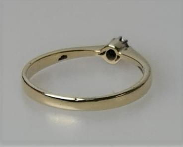 Preview: Diamantsolitär mit 0.08 ct., 585er Gelbgold, Größe 48, Gewicht: 1,4g