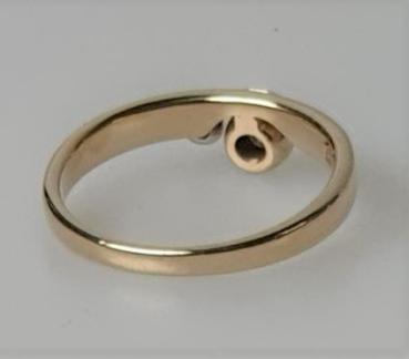 Preview: Diamantring aus 585er Gelbgold mit zwei Diamanten 0.21 ct. Größe 55, Gewicht: 3,3g