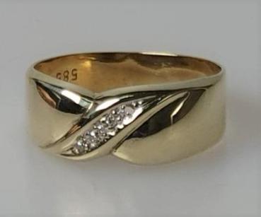 Diamantring mit 0.04 ct., 585er Gold, Größe 52, Gewicht: 2,3g