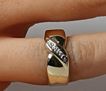Preview: Diamantring mit 0.04 ct., 585er Gold, Größe 52, Gewicht: 2,3g