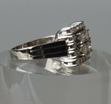 Preview: Wunderschöner, moderner Diamantring 1.43 ct. aus 585er Weißgold, Größe 53, Gewicht: 8,6g