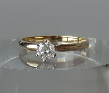 NEU Exclusiver Brillantsolitär mit 0.50 ct., 585er Gold Echtheitszertifikat, Größe 53