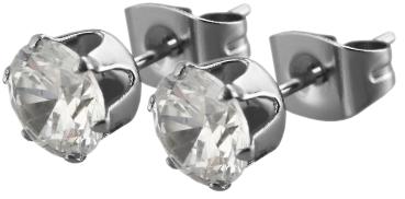 Akzent Edelstahl Ohrstecker mit Kristallstein