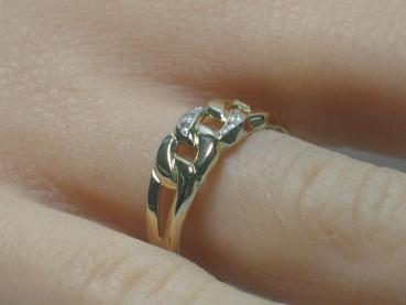 Schicker Diamantring 585er Gold mit 4 kleinen Diamanten, Größe 56, Gewicht: 1,7g