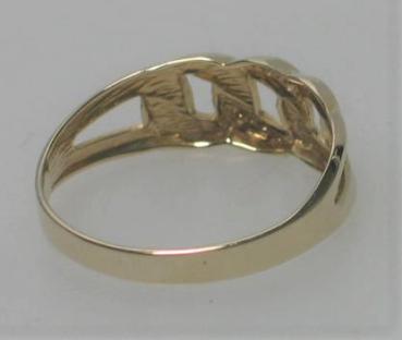 Preview: Schicker Diamantring 585er Gold mit 4 kleinen Diamanten, Größe 56, Gewicht: 1,7g