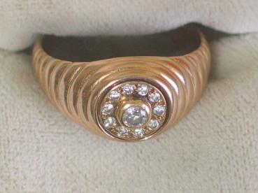 Unisex Diamantring aus 750er Gold, Größe 58, Gewicht: 5,5g