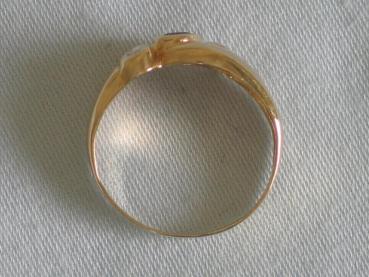 Preview: Saphir-Diamantring 0.04 ct. aus 585er Gold, Größe 53, Gewicht:1,9g