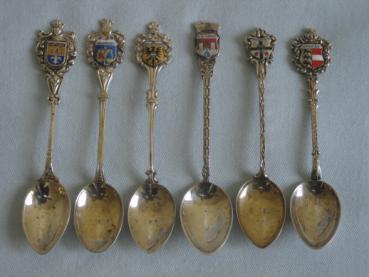 6 Sammellöffel aus 800er Silber, Gewicht : 69,3g