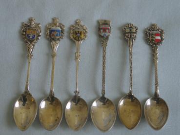 6 Sammellöffel aus 800er Silber, Gewicht : 69,3g