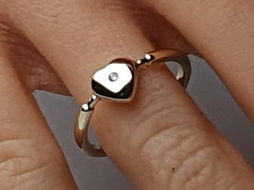 Preview: Diamantring "Herz" aus 585er Gold, 0.02 ct., Größe 54, Gewicht: 2,7g