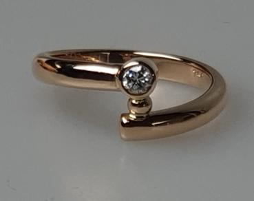 Brillantsolitär 0.10 ct. aus 750er Gelbgold, Größe 51 Gewicht: 4,2g