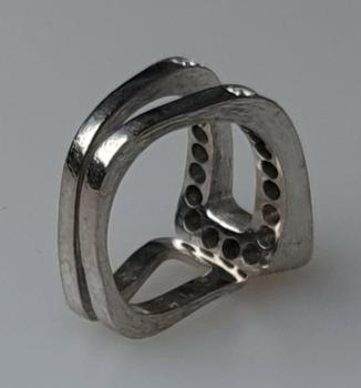 Preview: Vintage: Designer Diamantring aus 750er Weißgold mit 0.62 ct., Größe 50, Gewicht: 7,9g