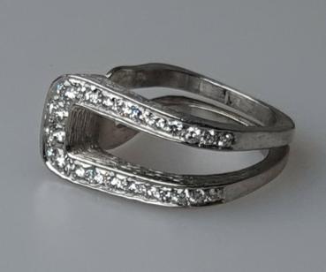 Preview: Vintage: Designer Diamantring aus 750er Weißgold mit 0.62 ct., Größe 50, Gewicht: 7,9g