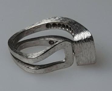 Vintage: Designer Diamantring aus 750er Weißgold mit 0.62 ct., Größe 50, Gewicht: 7,9g