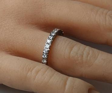 Preview: Memory Diamantring aus 750er Weissgold / 0.81 ct., Größe 52, Gewicht: 3,0g
