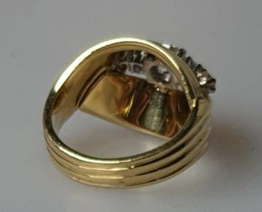 Altschliff Diamantring mit 0.45 ct.,750er Gelbgold, Größe 49, Gewicht: 8,6g