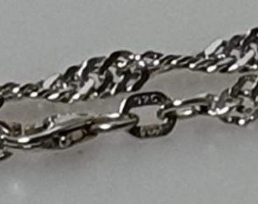 Diamantierte Halskette im Phantasiemuster, 925er Sterlingsilber, Länge 50,3 cm, Gewicht: 9,0g