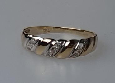 Ring aus 585er Gelbgold mit Zirkonia, Größe 52, Gewicht: 1,4g