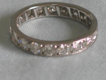 Alliance- / Memory-Ring Brillantring mit 1.52 ct. 750er Weißgold, Größe 55, Gewicht: 2,8g