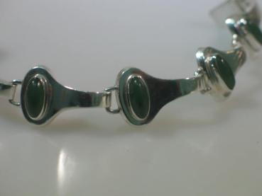 Vintage Armband aus 835er Silber mit Aventurin Schmucksteinen, Länge 18,2 cm, Gewicht: 36,8g