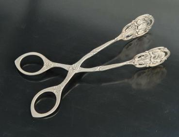 Gebäckzange Rosendekor Hildesheimer Rose versilbert 100er Auflage unbenutzt in der Originalverpackung