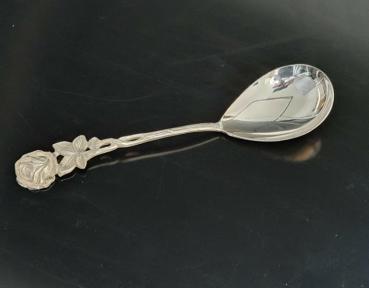 Sahnelöffel Hildesheimer Rose Rosendekor versilbert 100er Auflage unbenutzt in der Originalverpackung