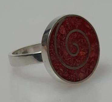 Preview: Ring aus 925er Sterlingsilber mit Schmuckstein, Größe 58, Gewicht: 7,2g