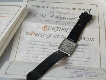Vintage Chopard Geneve Unisex Armbanduhr 750er Weißgold mit Box und Zertifikat