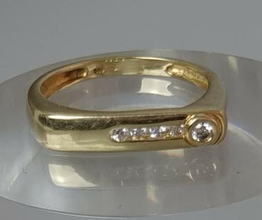 Diamantring aus 585er Gelbgold mit 0.15 ct. Größe 55, Gewicht: 3,5g