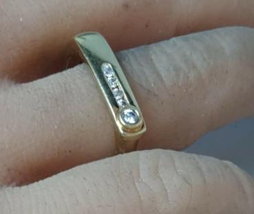 Preview: Diamantring aus 585er Gelbgold mit 0.15 ct. Größe 55, Gewicht: 3,5g