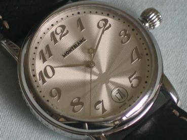Neuwertige Montblanc Meisterstück mit Lederband und Quarzwerk Ref. 7042