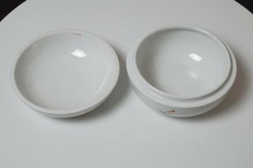 Vintage Meissen Deckeldose, rund, Drachen und Vogeldekor