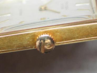 Vintage Quadratische Priosa Extra Herrenarmbanduhr 585er Gold 14 kt.