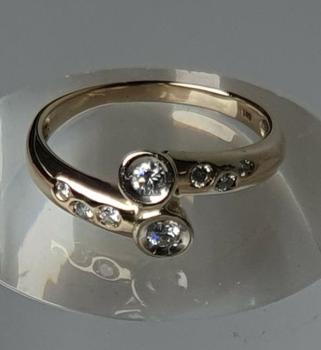 Diamantring mit über 0.52 ct. aus 585er Gelbgold, Größe 66, Gewicht: 4,5g