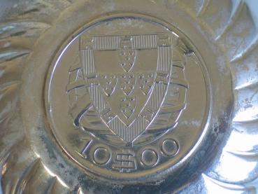 Münzboden Zierschälchen aus 800er Silber - Nachprägung 10 Escudos - Portugal 1940 Gewicht: 30,9g