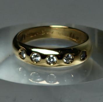 Diamantring mit 0.25 ct aus 750er Gold, Größe 52, Gewicht: 4,4g