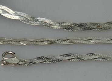 Flecht Halskette aus 925er Sterlingsilber, Länge 55,2 cm, Gewicht: 6,5g