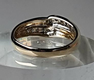 Preview: Diamantring aus 585er Gelbgold mit Diamanten 0.12 ct., Größe 61, Gewicht: 4,1g