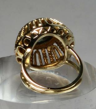Preview: Vintage Prächtiger Ring aus 585er Gelbgold mit grünem Spinell 2.5 ct., Größe 49 Gewicht: 8,6g