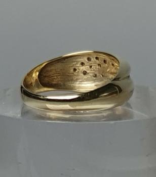 Preview: Diamantring mit feinen Diamanten aus 585er Gelbgold, Größe 57, Gewicht: 5,8g