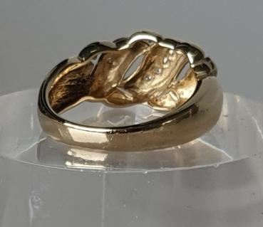 Preview: Diamantring mit feinen Diamanten aus 585er Gelbgold, Größe 56, Gewicht: 5,0g
