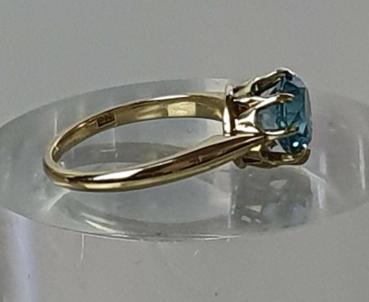 Preview: Swiss Blue Topas Ring mit 2.0 Karat, 585er Gold, Größe 54, Gewicht: 3,5g