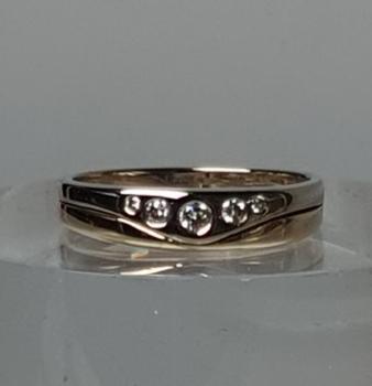 Bicolor Diamantring aus 585er Gelbgold, Größe 55, Gewicht: 3,0g