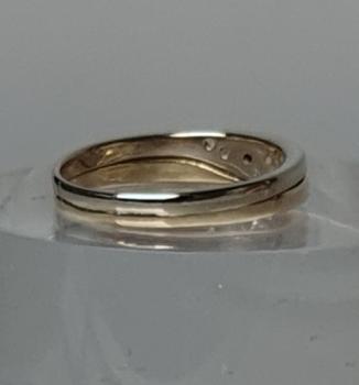 Preview: Bicolor Diamantring aus 585er Gelbgold, Größe 55, Gewicht: 3,0g