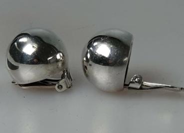 Kugel Ohrclips aus 800er Silber, Gewicht: 11,0g