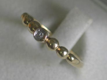 Diamantring (Solitär) aus 585er Gold, Größe 53, Gewicht: 1,9g