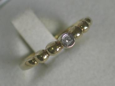Diamantring (Solitär) aus 585er Gold, Größe 53, Gewicht: 1,9g